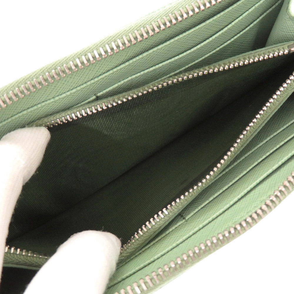 PRADA Long Wallet Purse leather green
