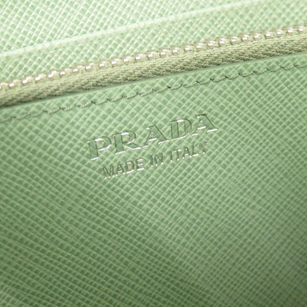 PRADA Long Wallet Purse leather green
