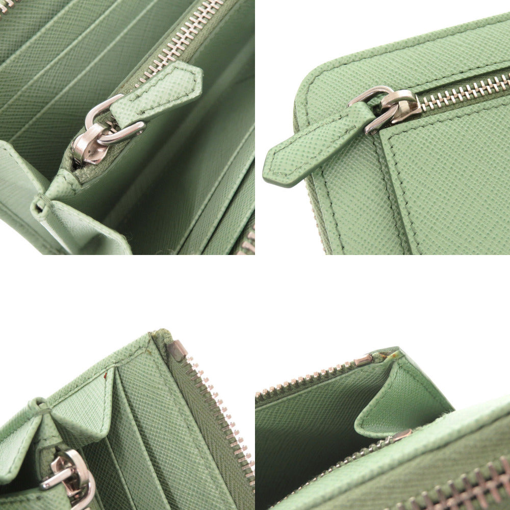 PRADA Long Wallet Purse leather green