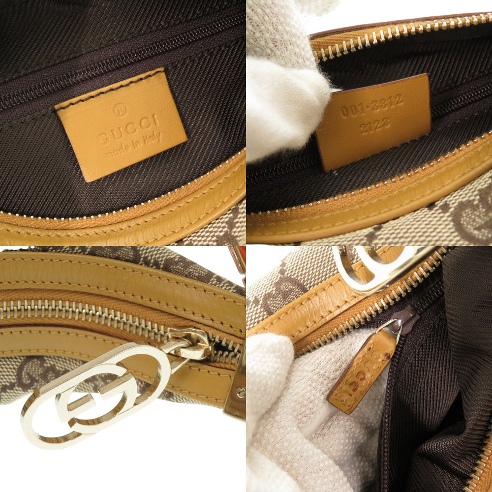 GUCCI Shoulder Bag 001 3812 GG canvas, leather beige
