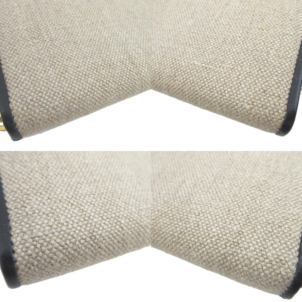 LOEWE Long Wallet Purse Canvas, Leather beige Amazonas