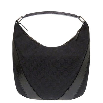 GUCCI Handbag 124357 002214 GG canvas, leather black One Shoulder Bag Women Used Authentic