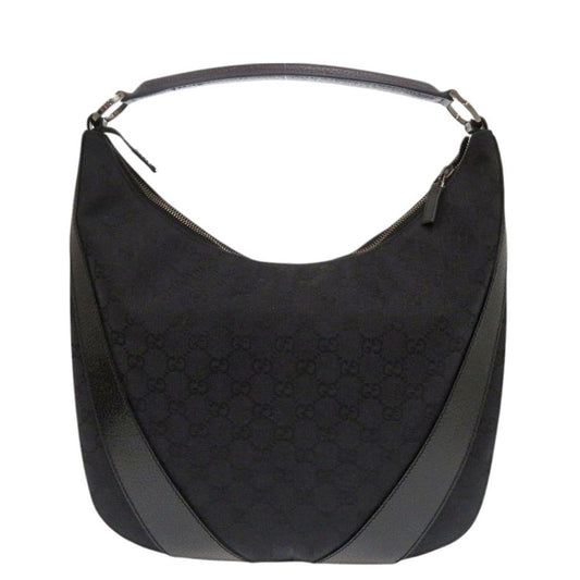 GUCCI Handbag 124357 002214 GG canvas, leather black One Shoulder Bag Women Used Authentic