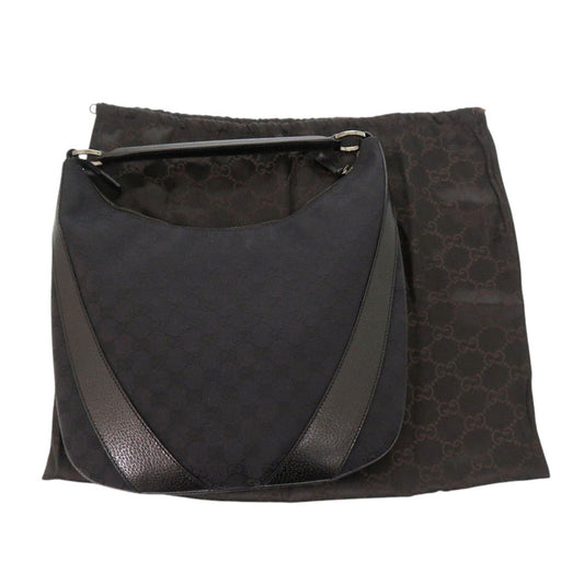 GUCCI Handbag 124357 002214 GG canvas, leather black One Shoulder Bag Women Used Authentic