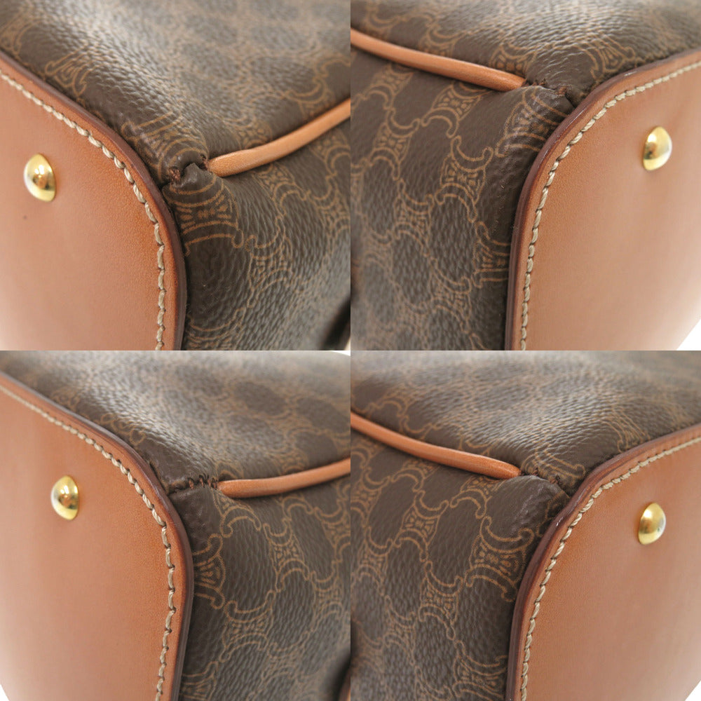 CELINE Handbag PVC, Leather Brown Macadam Women Used Authentic