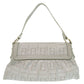 FENDI Handbag 8BR445 leather white one belt Zucca Women Used Authentic