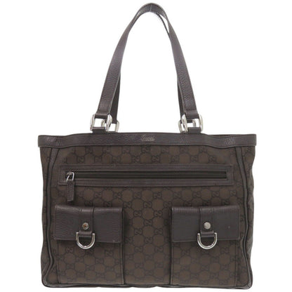 GUCCI Tote Bag 268639 Nylon Brown Abbey Women Used Authentic