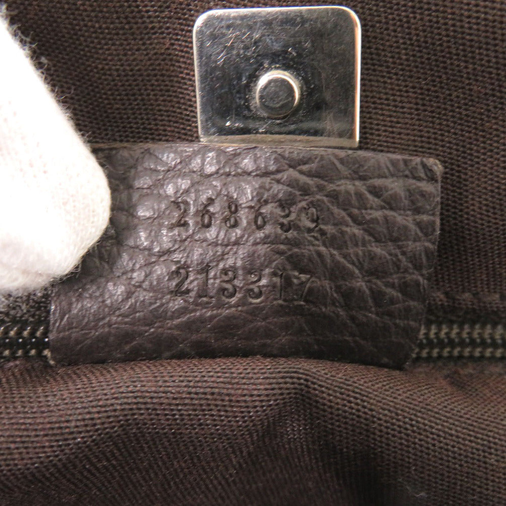 GUCCI Tote Bag 268639 Nylon Brown Abbey Women Used Authentic