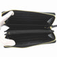GUCCI Long Wallet Purse 456117 Leather, 8616 black Zip Around GG Marmont Women Used Authentic