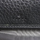 GUCCI Long Wallet Purse 456117 Leather, 8616 black Zip Around GG Marmont Women Used Authentic