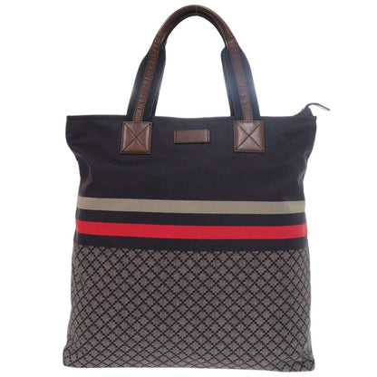 GUCCI Tote Bag 268112 Nylon, Leather Navy Diamante Women Used Authentic