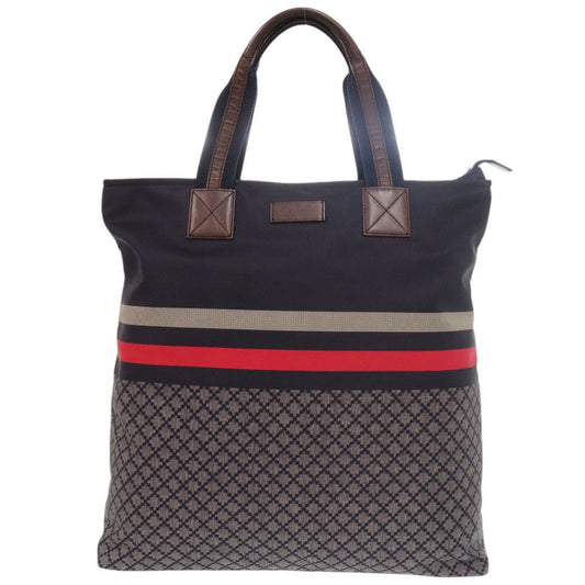 GUCCI Tote Bag 268112 Nylon, Leather Navy Diamante Women Used Authentic