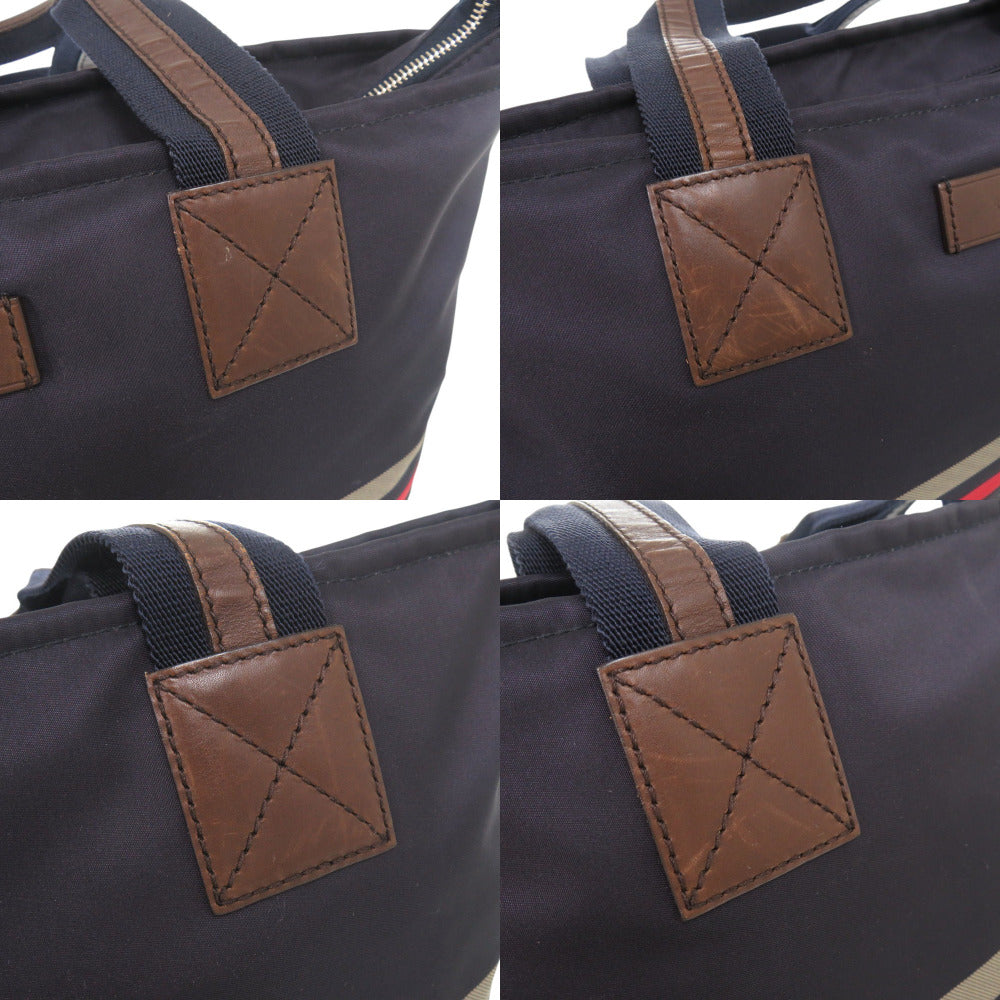 GUCCI Tote Bag 268112 Nylon, Leather Navy Diamante Women Used Authentic