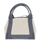 BALENCIAGA Handbag 390346 Canvas, Leather gray Navy Cabas XS Women Used Authentic