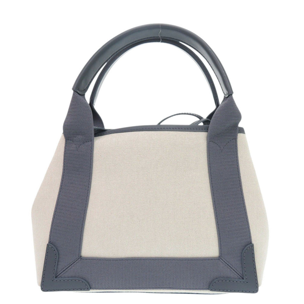 BALENCIAGA Handbag 390346 Canvas, Leather gray Navy Cabas XS Women Used Authentic