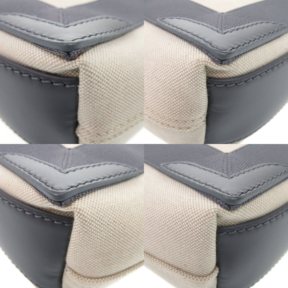 BALENCIAGA Handbag 390346 Canvas, Leather gray Navy Cabas XS Women Used Authentic