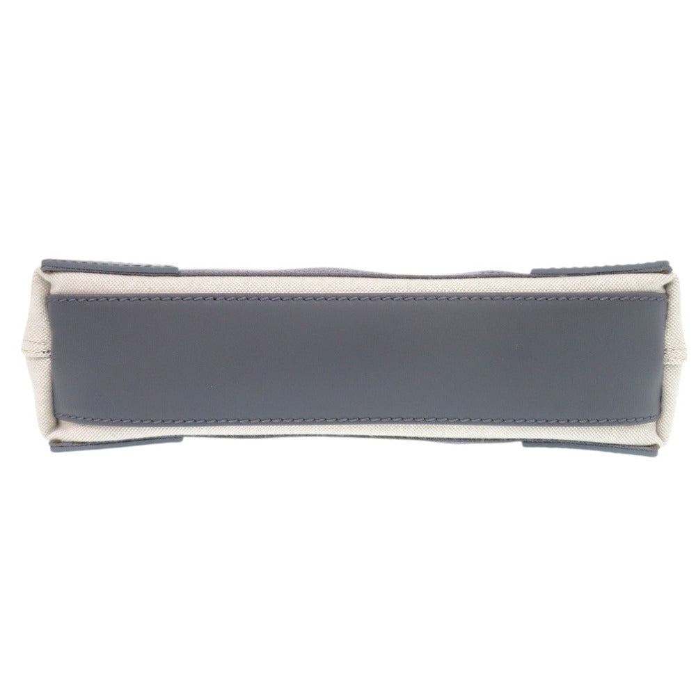 BALENCIAGA Handbag 390346 Canvas, Leather gray Navy Cabas XS Women Used Authentic