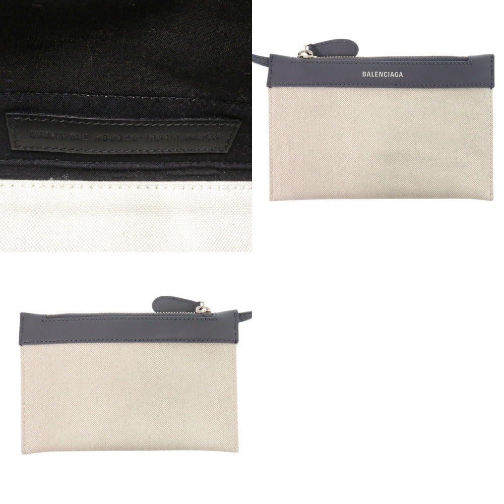 BALENCIAGA Handbag 390346 Canvas, Leather gray Navy Cabas XS Women Used Authentic