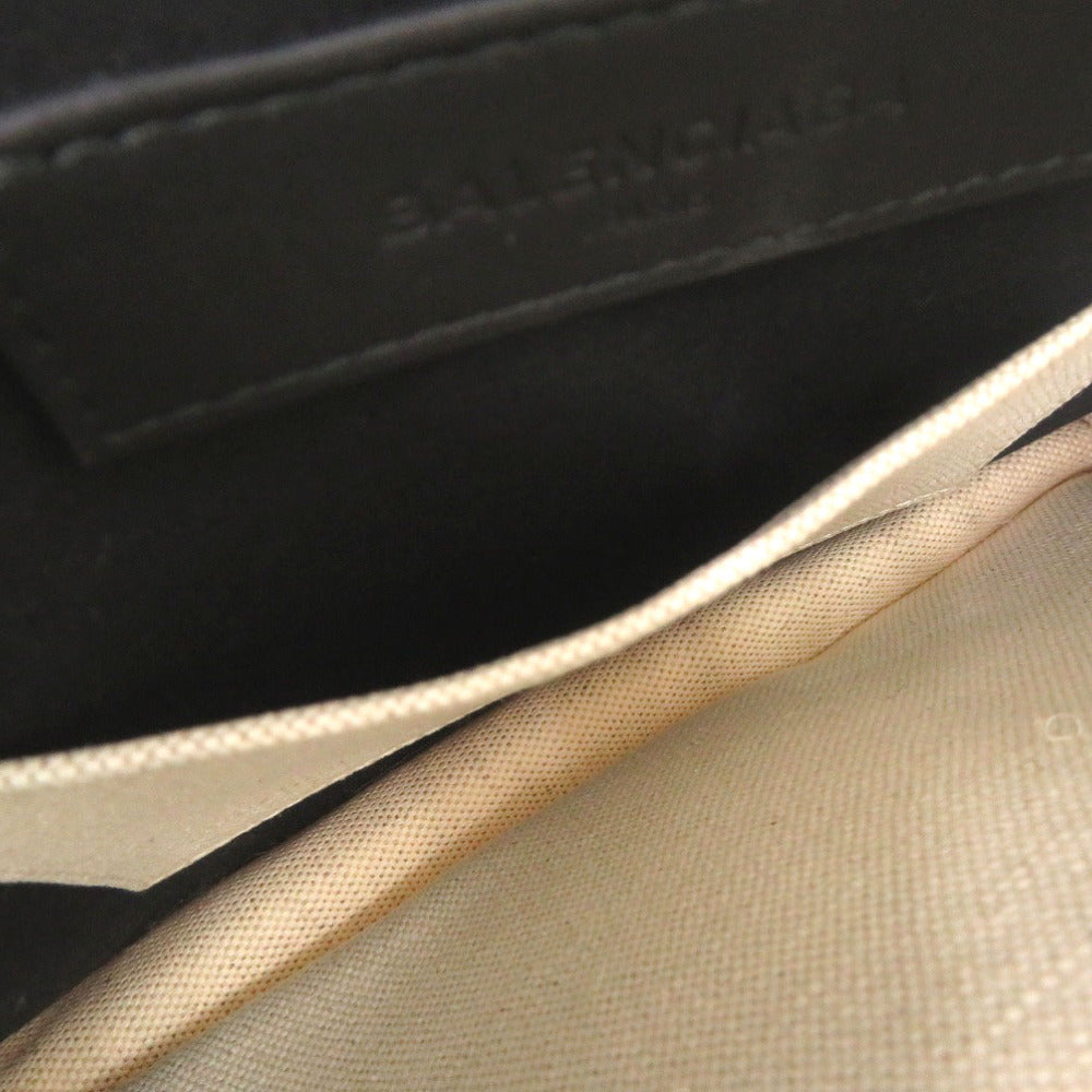 BALENCIAGA Shoulder Bag 339937 canvas Navy Pochette Stripe Women Used Authentic