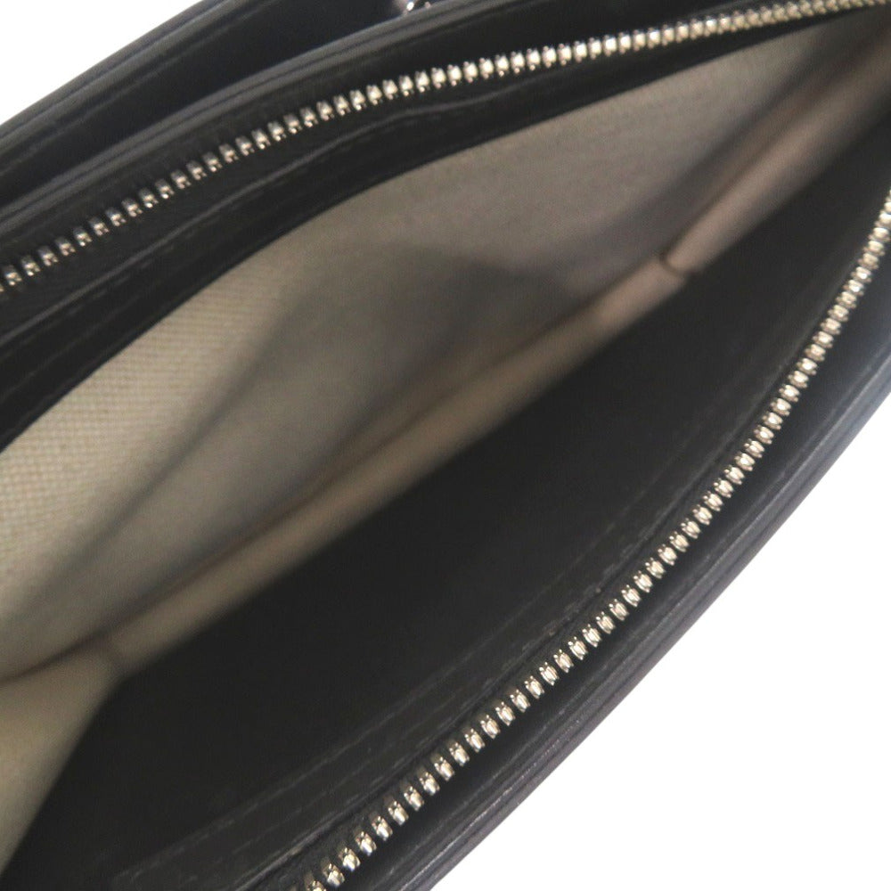 BALENCIAGA Shoulder Bag 339937 canvas Navy Pochette Stripe Women Used Authentic