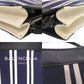 BALENCIAGA Shoulder Bag 339937 canvas Navy Pochette Stripe Women Used Authentic