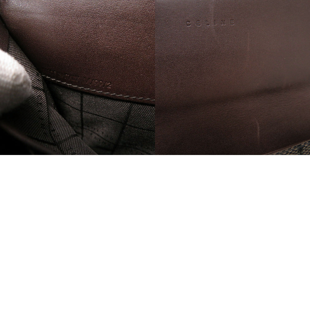 CELINE Long Wallet Purse Canvas, Leather Brown