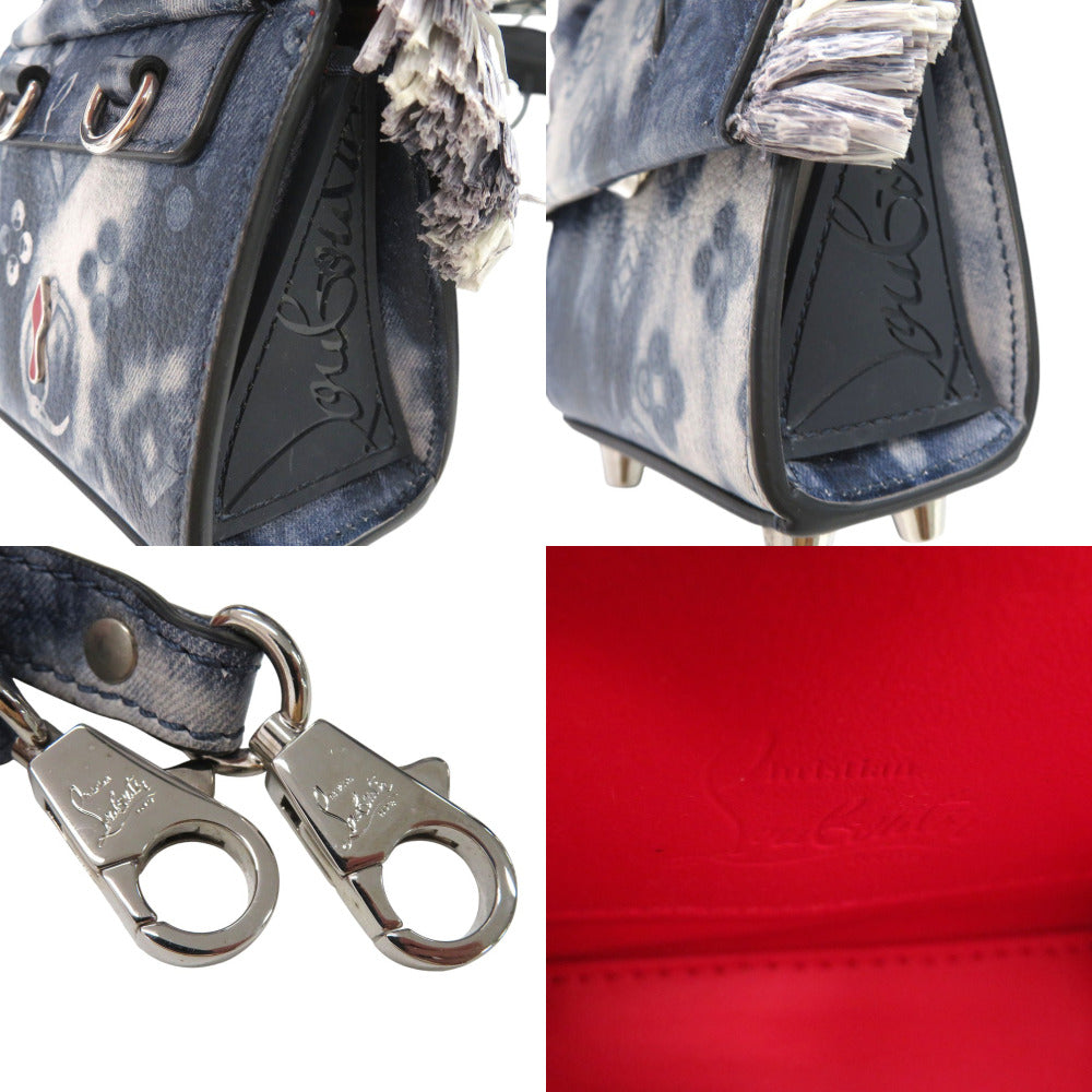 Christian Louboutin Shoulder Bag leather Navy Paloma Nano
