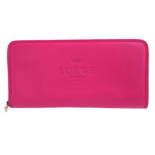 LOEWE Long Wallet Purse leather pink Heritage