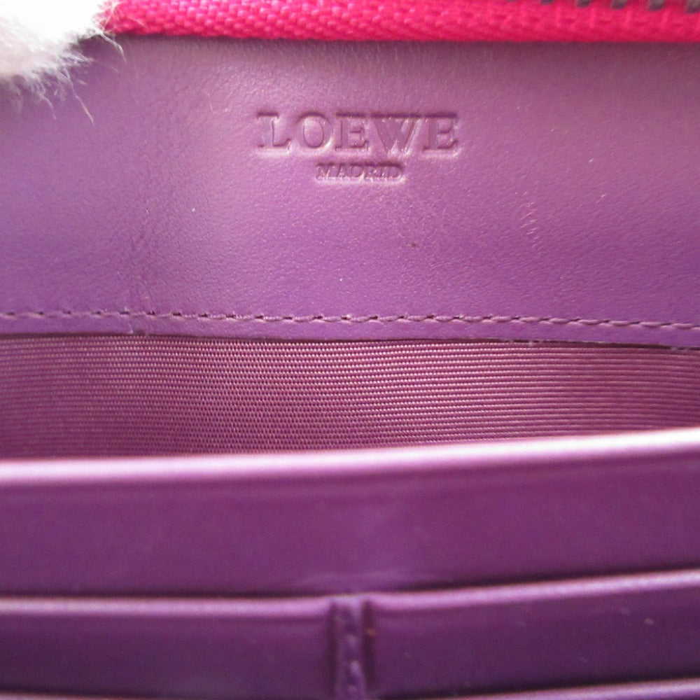 LOEWE Long Wallet Purse leather pink Heritage
