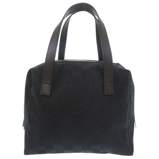 GUCCI Handbag 124542 GG canvas, leather black Women Used Authentic
