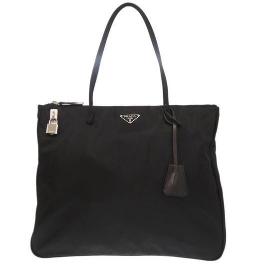 PRADA Tote Bag Nylon black Triangle logo Women Used Authentic