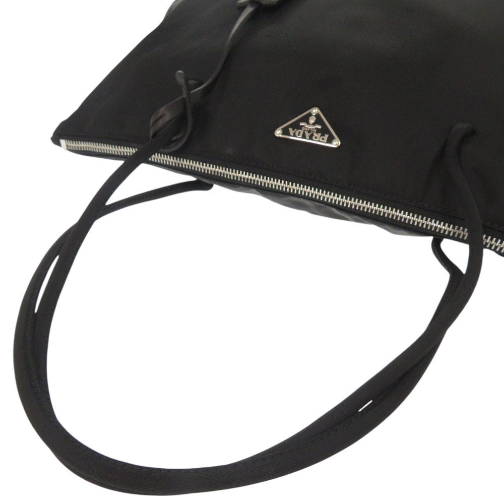 PRADA Tote Bag Nylon black Triangle logo Women Used Authentic