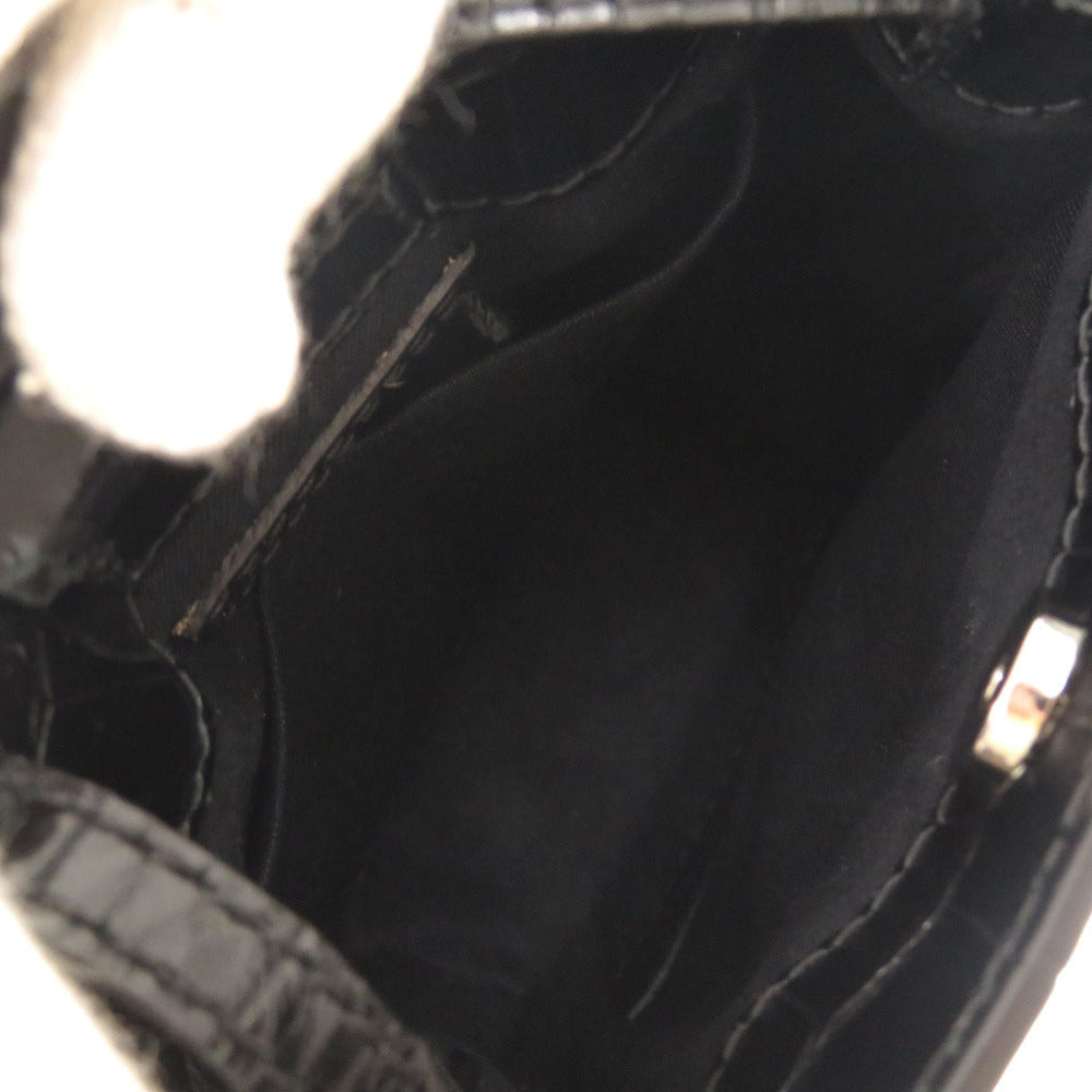 BALENCIAGA Shoulder Bag Embossed leather black 2WAY Shopping Phone Holder Women Used Authentic
