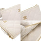 CHANEL Pouch Caviar skin white Matrasse COCO Mark Women Used Authentic