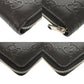 GUCCI Long Wallet Purse 625558 leather black Zip Around Women Used Authentic