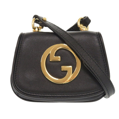 GUCCI Shoulder Bag 698635 leather black Shoulder pouch Blondy Women Used Authentic