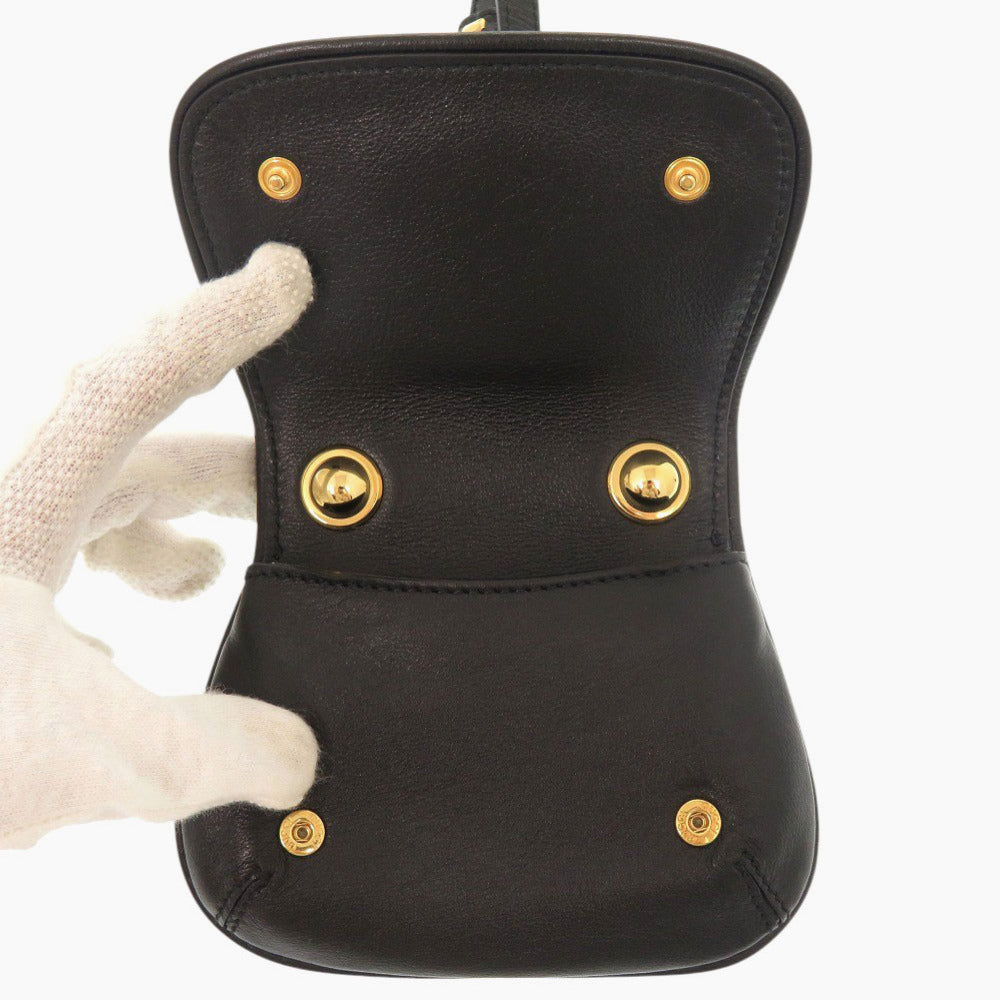 GUCCI Shoulder Bag 698635 leather black Shoulder pouch Blondy Women Used Authentic