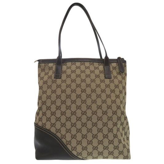 GUCCI Tote Bag 182492 GG canvas beige Shoulder Bag Interlocking G Women Used Authentic