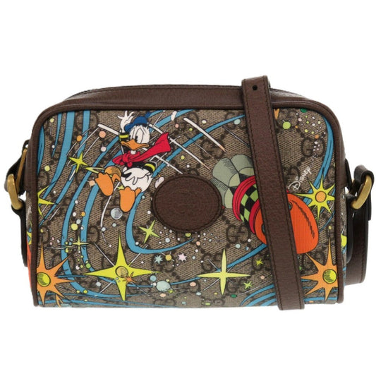 GUCCI Shoulder Bag 648124 GG Supreme, PVC Brown x Disney Donald