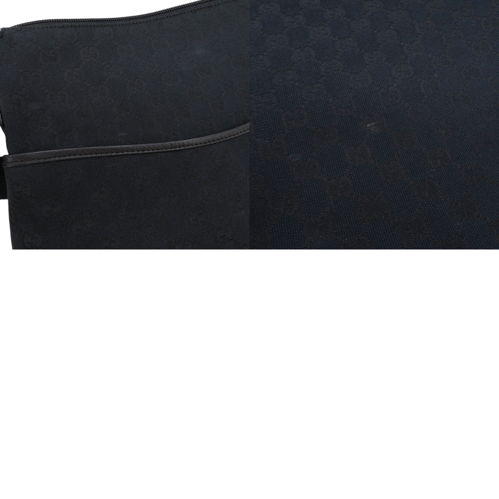 GUCCI Shoulder Bag 145857 GG canvas, leather black Women Used Authentic