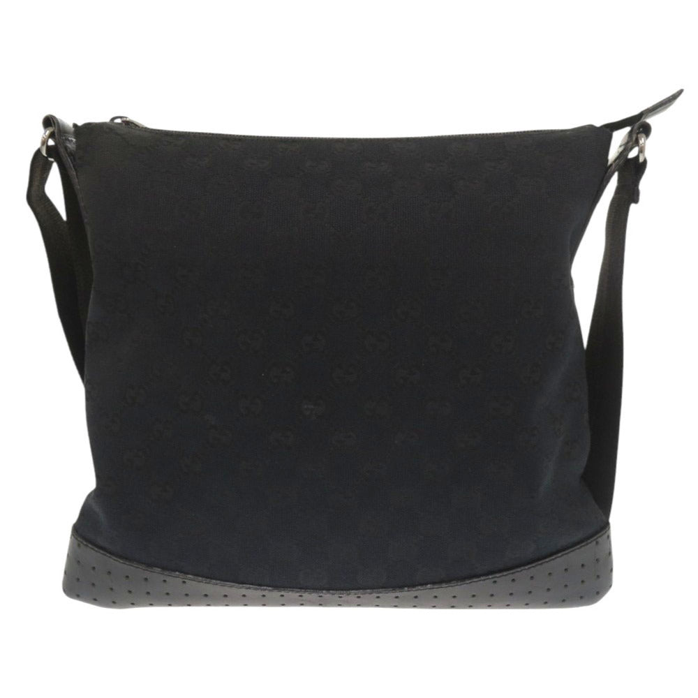 GUCCI Shoulder Bag 145857 GG canvas, leather black Women Used Authentic