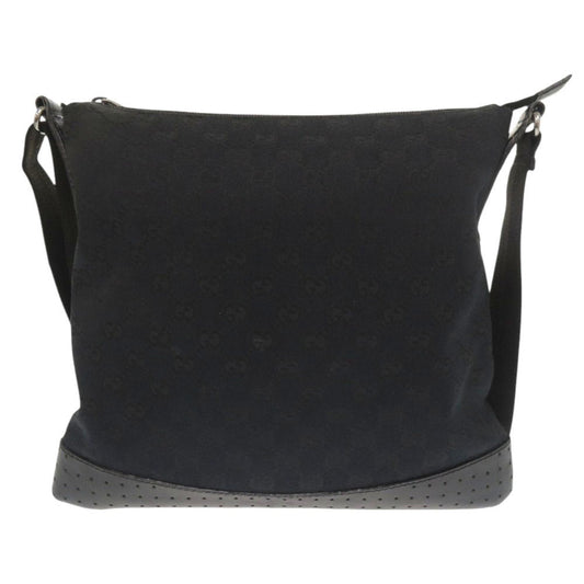 GUCCI Shoulder Bag 145857 GG canvas, leather black Women Used Authentic