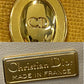 DIOR Top Handle Handbag Yellow Leather CD Metal Logo