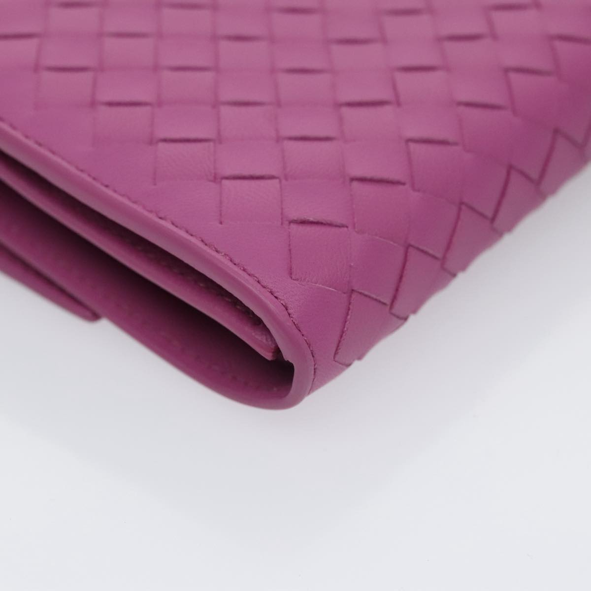 BOTTEGA VENETA Intecciato Long Wallet Leather Purple