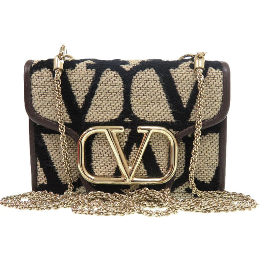 VALENTINO Tri-fold wallet Canvas, Leather beige Roco Toile Iconograph