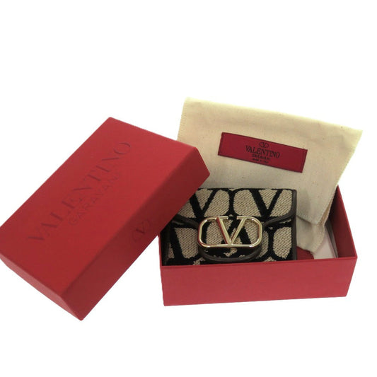 VALENTINO Tri-fold wallet Canvas, Leather beige Roco Toile Iconograph