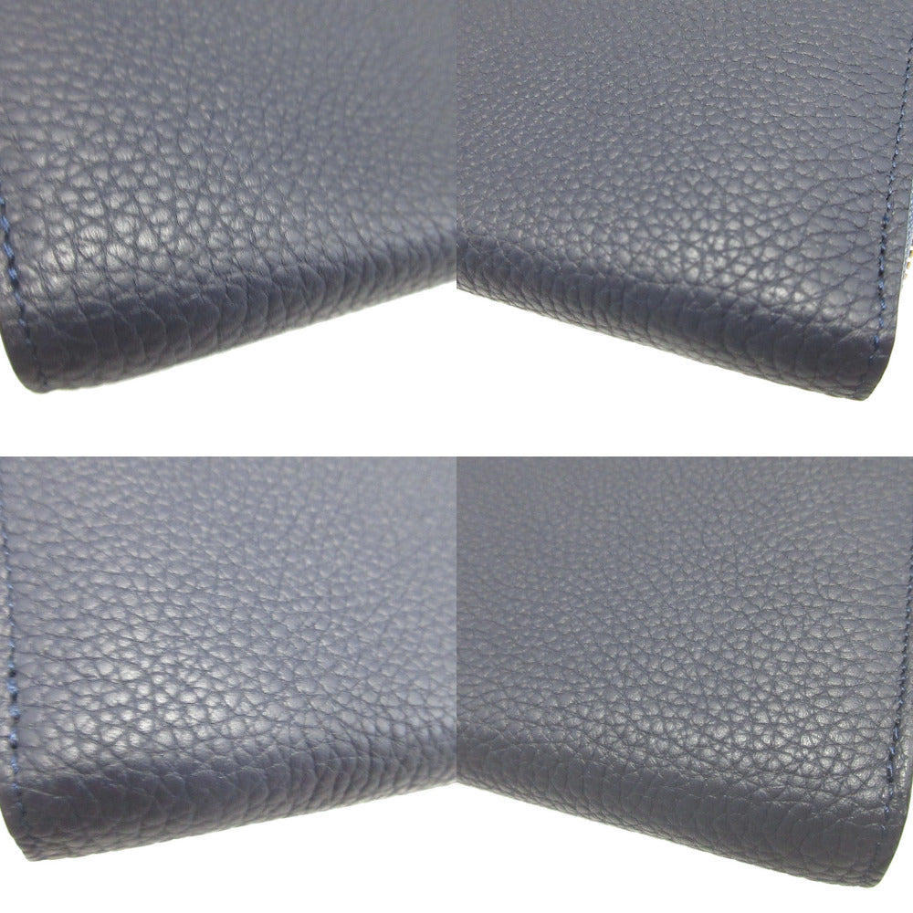 LOUIS VUITTON Long Wallet Purse M68582 leather Blue Marine Portefeuille comet