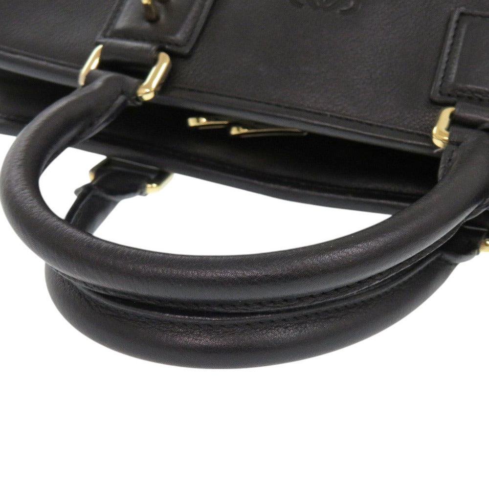 LOEWE Handbag leather black Amazona 28 Women Used Authentic