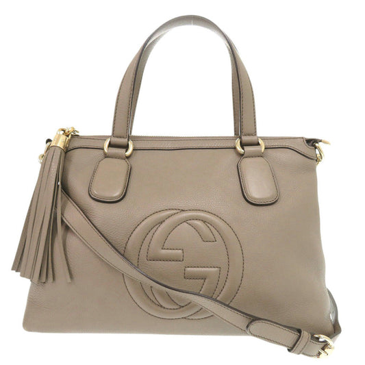 GUCCI Handbag 308362 leather Gurege Soho Interlocking Women Used Authentic