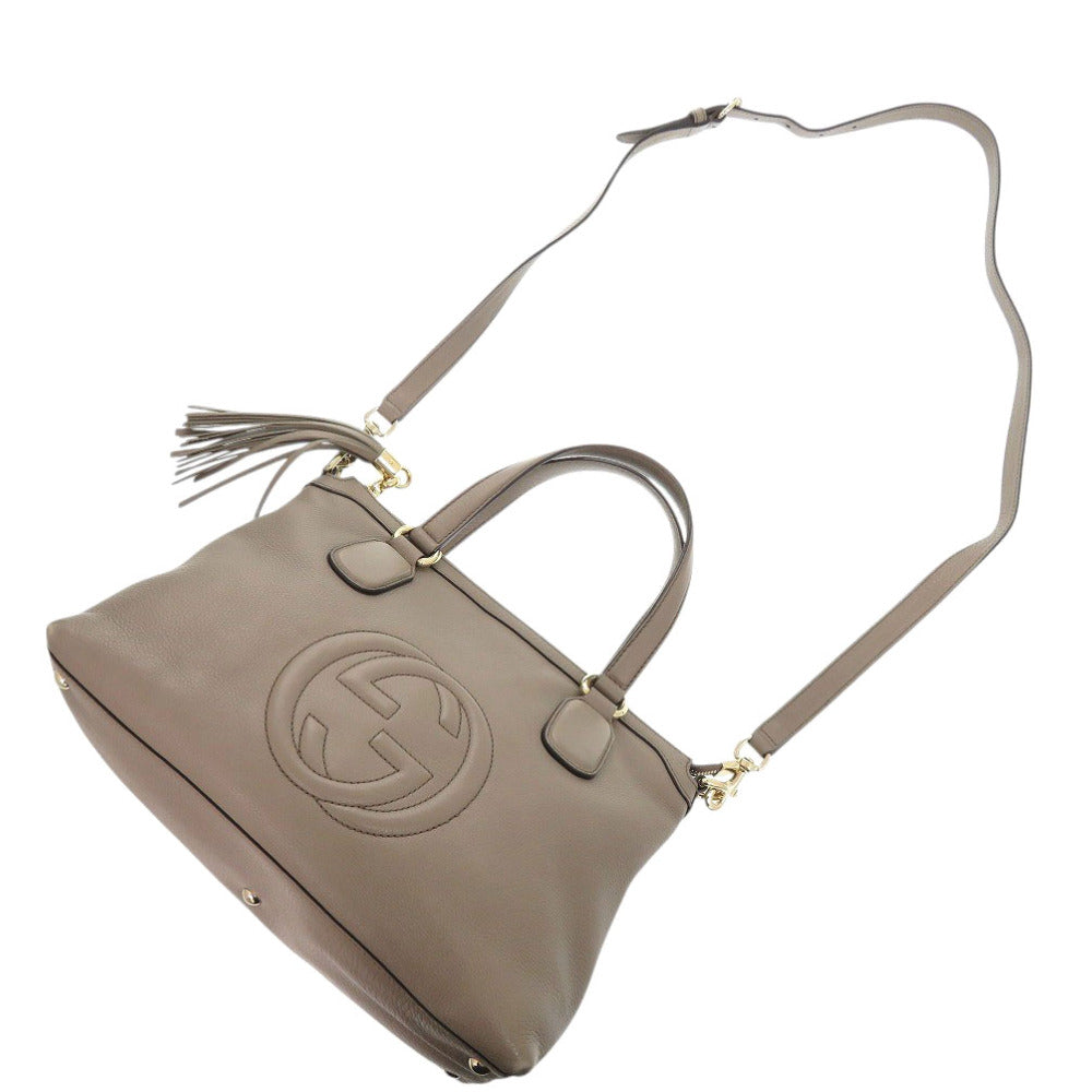 GUCCI Handbag 308362 leather Gurege Soho Interlocking Women Used Authentic